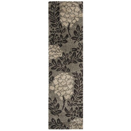 Safavieh Shag Runner Rugs; Smoke & Dark Brown - 2 ft.-3 in. x 9 ft. SG456-7928-29
